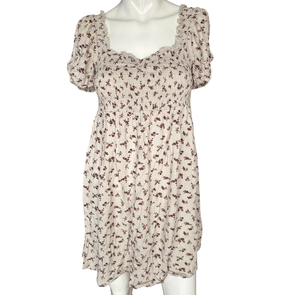 Wild Fable Floral Smocked Puff Sleeve Mini Dress Size Small